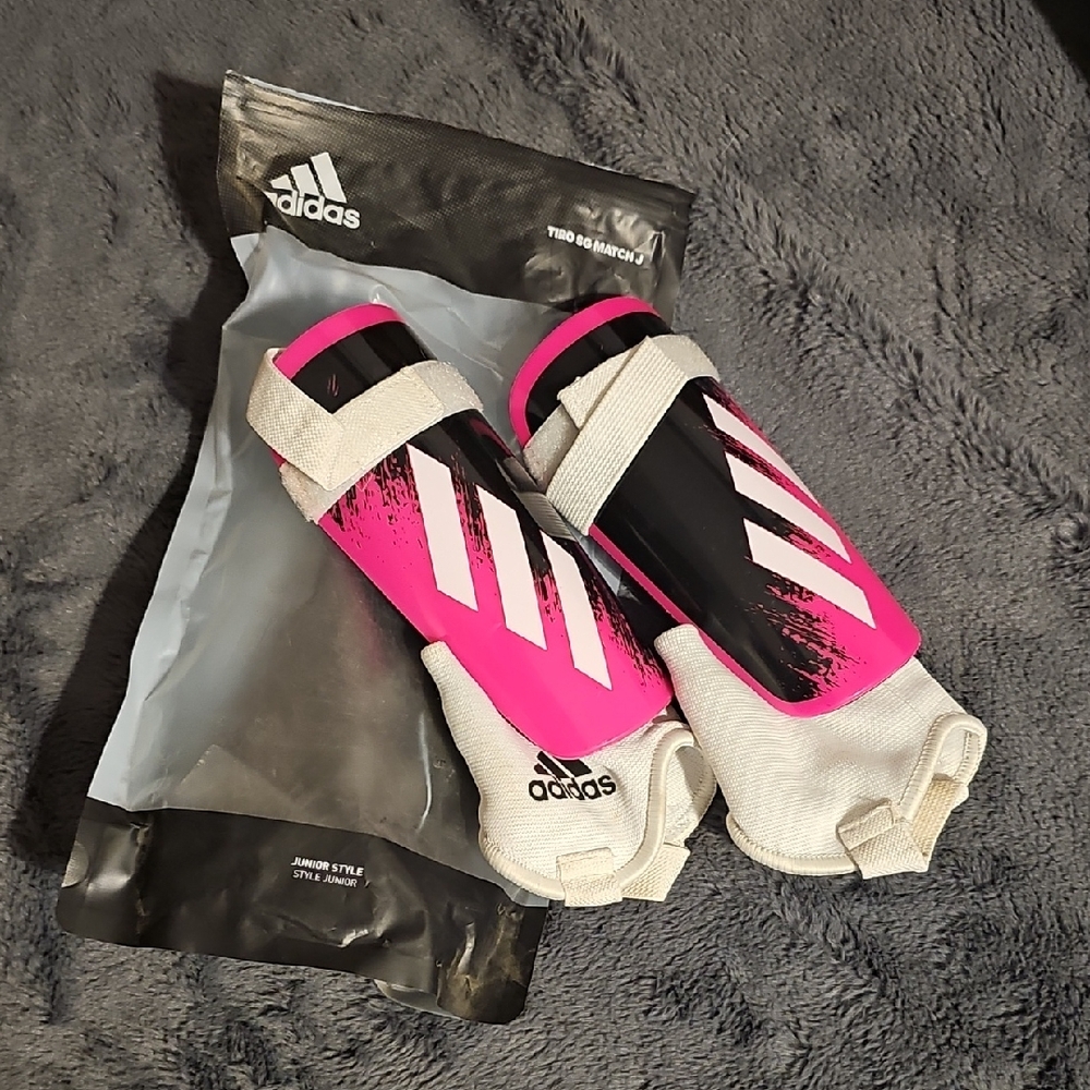 adidas Pink Black White Youth Soccer Shin Guards